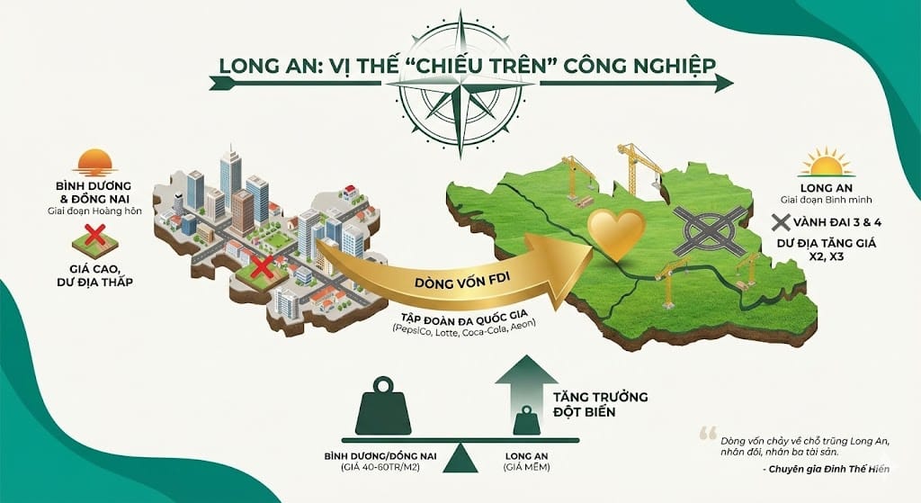 Số liệu thống kê cho thấy Long An đang sở hữu quy mô công nghiệp khổng lồ, đứng thứ 5 cả nước