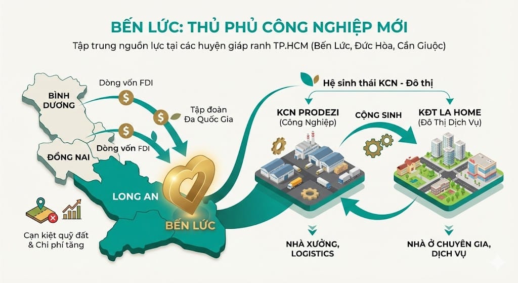 Vị trí trong quy hoạch công nghiệp: Bến Lức trở thành "Thủ phủ mới"