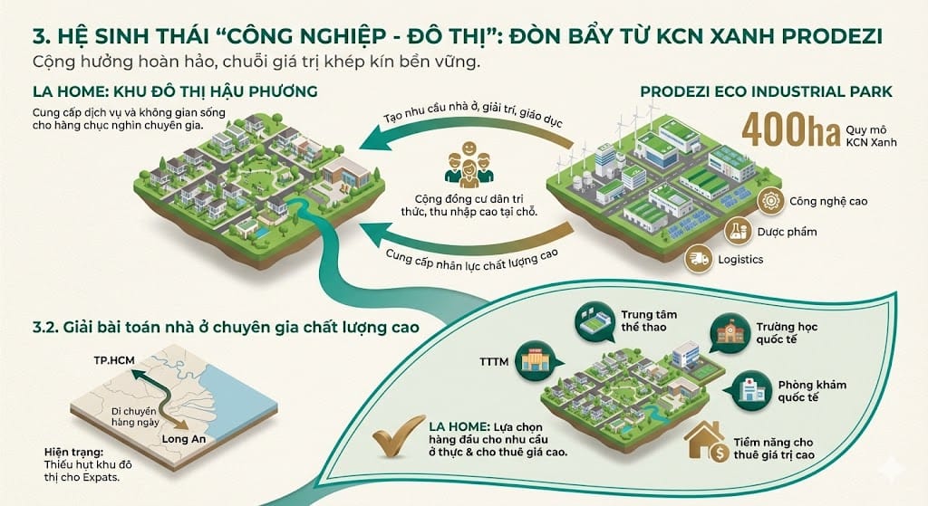 Hệ sinh thái "Công nghiệp - Đô thị": Đòn bẩy từ KCN Xanh Prodezi